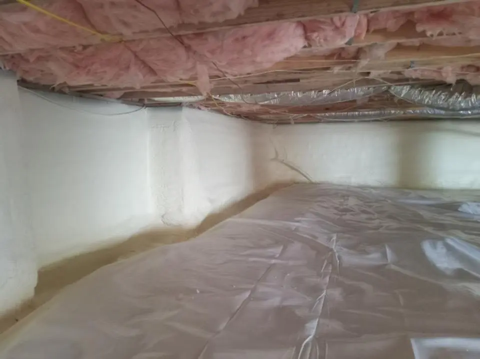 Crawl space encapsulation with closed-cell spray foam for Attic Insulation in Oakfield